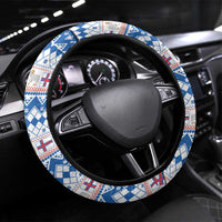 Faroe Islands Christmas Steering Wheel Cover Cute Faroese Sheep Xmas Patterns - Wonder Print Shop