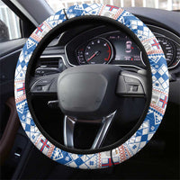Faroe Islands Christmas Steering Wheel Cover Cute Faroese Sheep Xmas Patterns - Wonder Print Shop