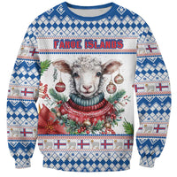 Faroe Islands Christmas Sweatshirt Cute Faroese Sheep Xmas Patterns - Wonder Print Shop
