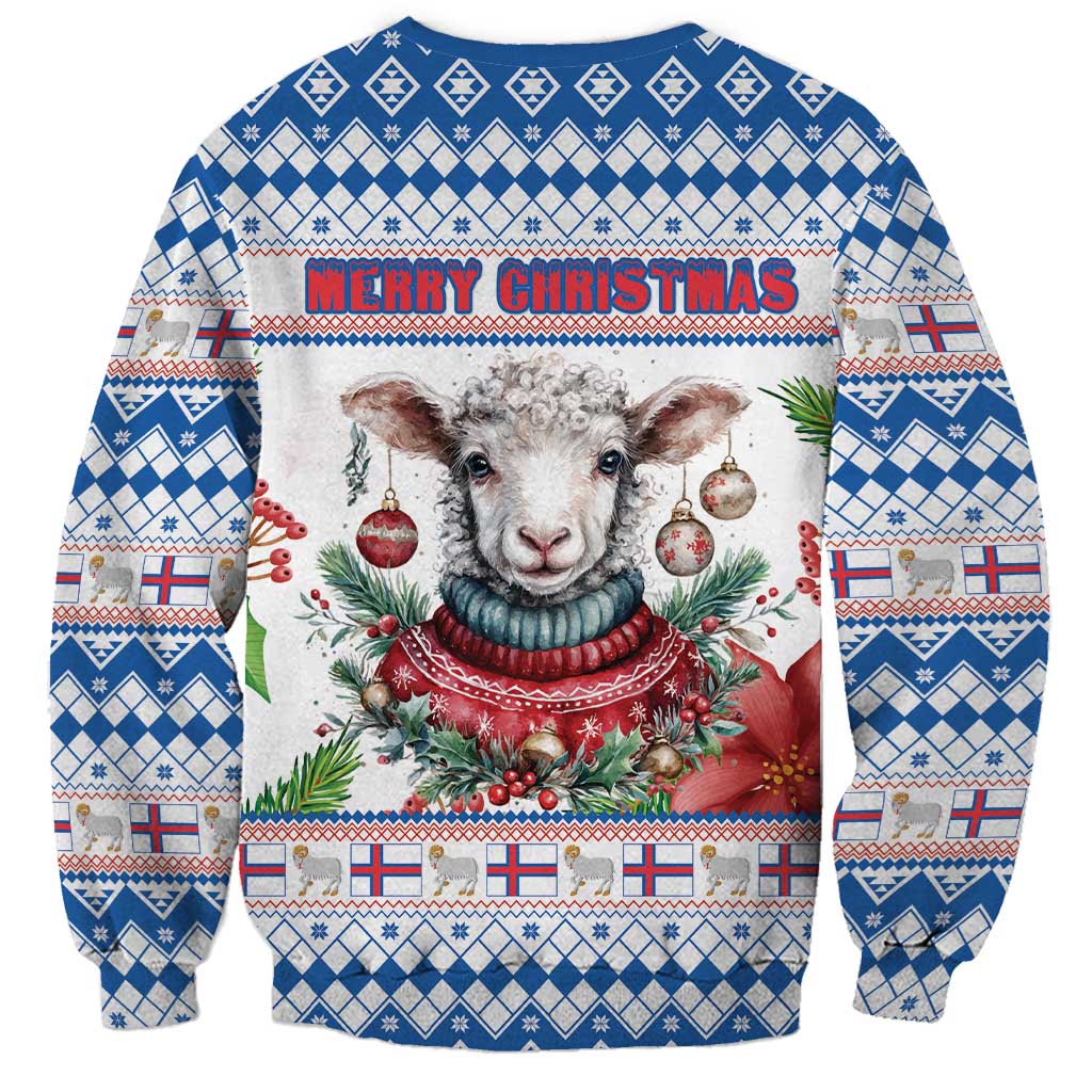 Faroe Islands Christmas Sweatshirt Cute Faroese Sheep Xmas Patterns - Wonder Print Shop