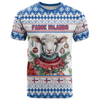 Faroe Islands Christmas T Shirt Cute Faroese Sheep Xmas Patterns - Wonder Print Shop