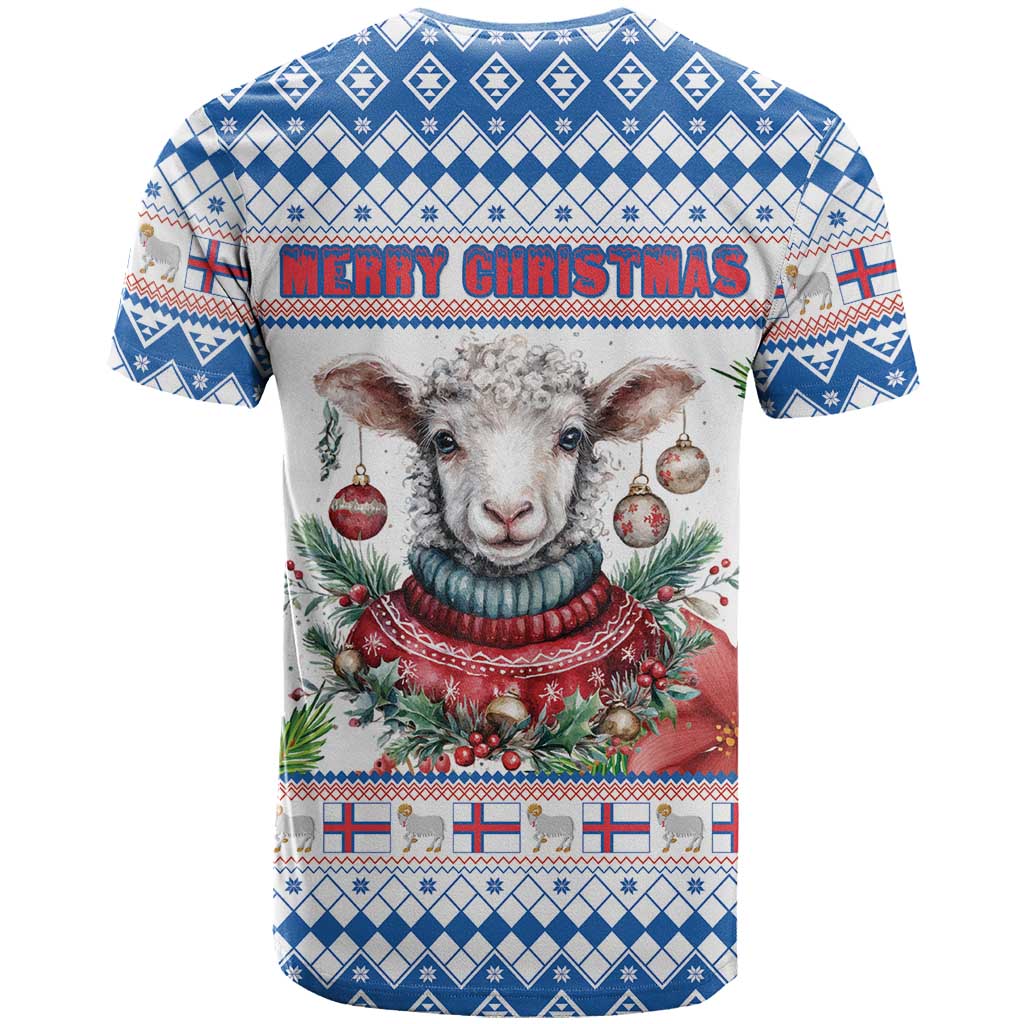 Faroe Islands Christmas T Shirt Cute Faroese Sheep Xmas Patterns - Wonder Print Shop