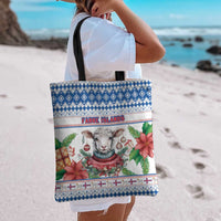 Faroe Islands Christmas Tote Bag Cute Faroese Sheep Xmas Patterns - Wonder Print Shop