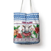 Faroe Islands Christmas Tote Bag Cute Faroese Sheep Xmas Patterns - Wonder Print Shop