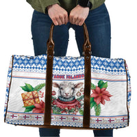 Faroe Islands Christmas Travel Bag Cute Faroese Sheep Xmas Patterns - Wonder Print Shop