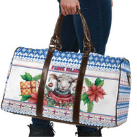 Faroe Islands Christmas Travel Bag Cute Faroese Sheep Xmas Patterns - Wonder Print Shop
