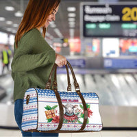 Faroe Islands Christmas Travel Bag Cute Faroese Sheep Xmas Patterns - Wonder Print Shop