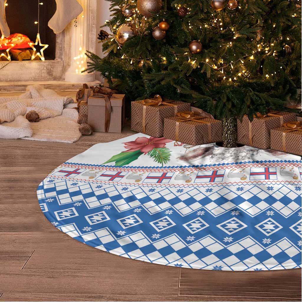 Faroe Islands Christmas Tree Skirt Cute Faroese Sheep Xmas Patterns - Wonder Print Shop