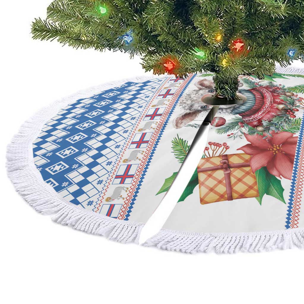 Faroe Islands Christmas Tree Skirt Cute Faroese Sheep Xmas Patterns - Wonder Print Shop