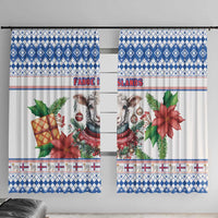 Faroe Islands Christmas Window Curtain Cute Faroese Sheep Xmas Patterns - Wonder Print Shop