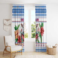 Faroe Islands Christmas Window Curtain Cute Faroese Sheep Xmas Patterns - Wonder Print Shop