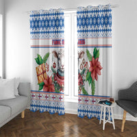 Faroe Islands Christmas Window Curtain Cute Faroese Sheep Xmas Patterns - Wonder Print Shop