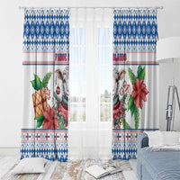 Faroe Islands Christmas Window Curtain Cute Faroese Sheep Xmas Patterns - Wonder Print Shop
