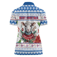 Faroe Islands Christmas Women Polo Shirt Cute Faroese Sheep Xmas Patterns - Wonder Print Shop