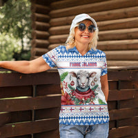 Faroe Islands Christmas Women Polo Shirt Cute Faroese Sheep Xmas Patterns - Wonder Print Shop