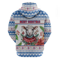 Faroe Islands Christmas Zip Hoodie Cute Faroese Sheep Xmas Patterns - Wonder Print Shop