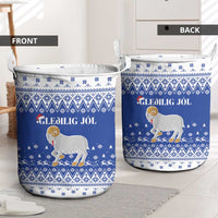 Faroe Islands Christmas Laundry Basket Coat Of Arms Xmas Patterns - Wonder Print Shop