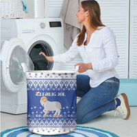 Faroe Islands Christmas Laundry Basket Coat Of Arms Xmas Patterns - Wonder Print Shop