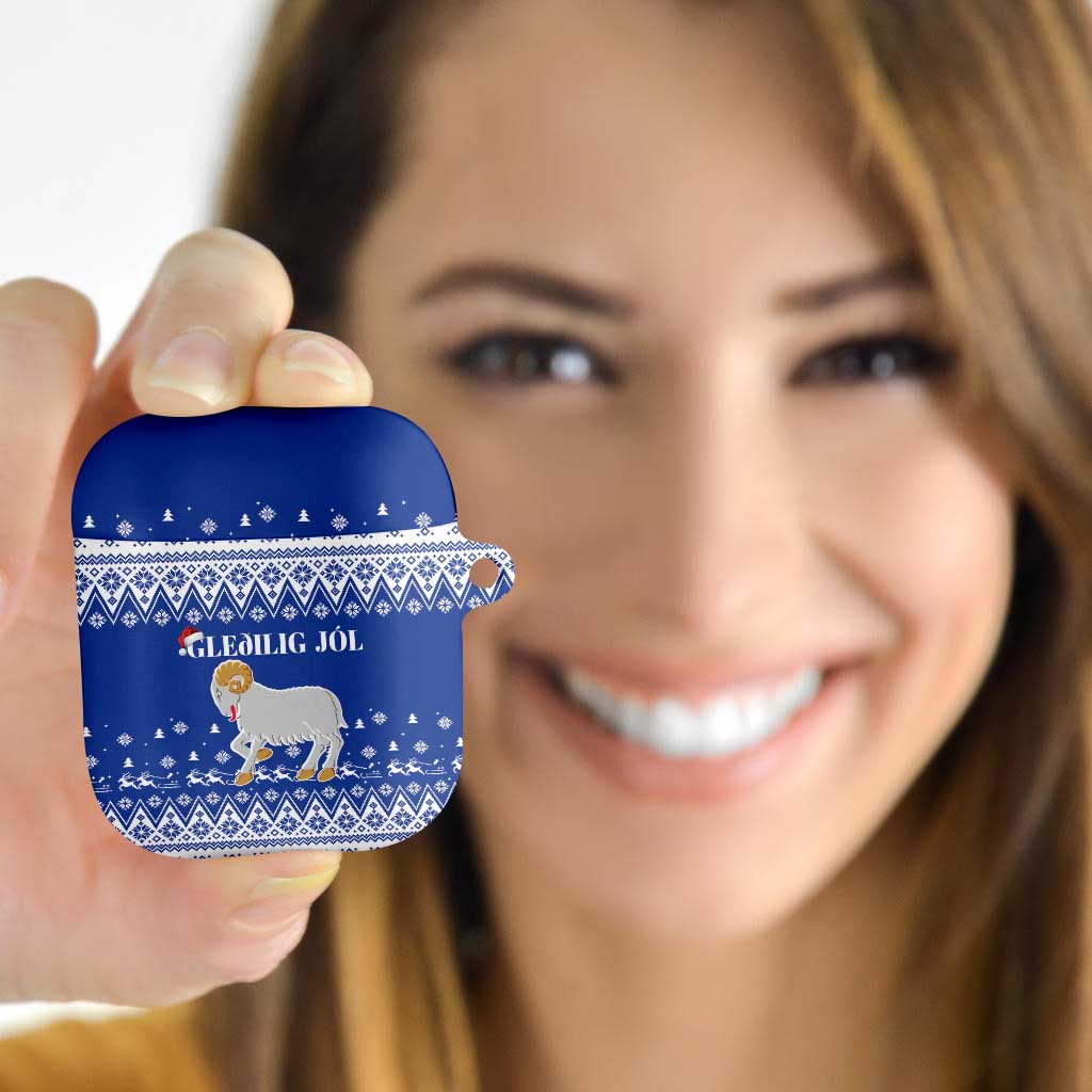 Faroe Islands Christmas AirPods Case Coat Of Arms Xmas Patterns - Wonder Print Shop