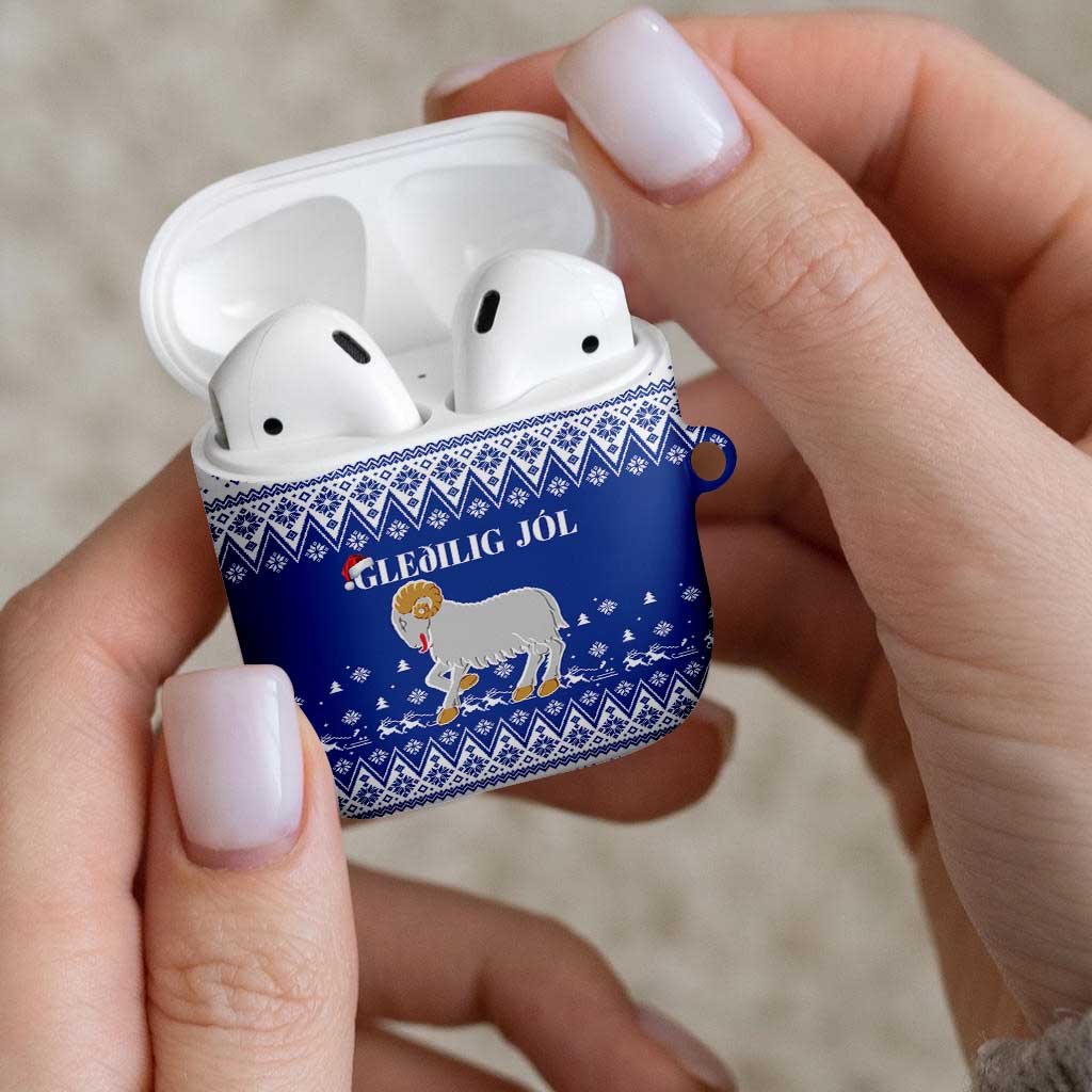 Faroe Islands Christmas AirPods Case Coat Of Arms Xmas Patterns - Wonder Print Shop