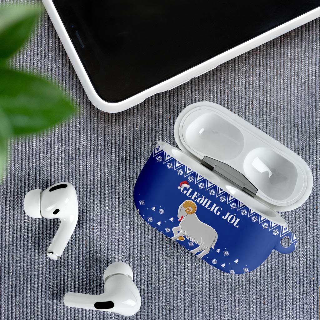 Faroe Islands Christmas AirPods Case Coat Of Arms Xmas Patterns - Wonder Print Shop