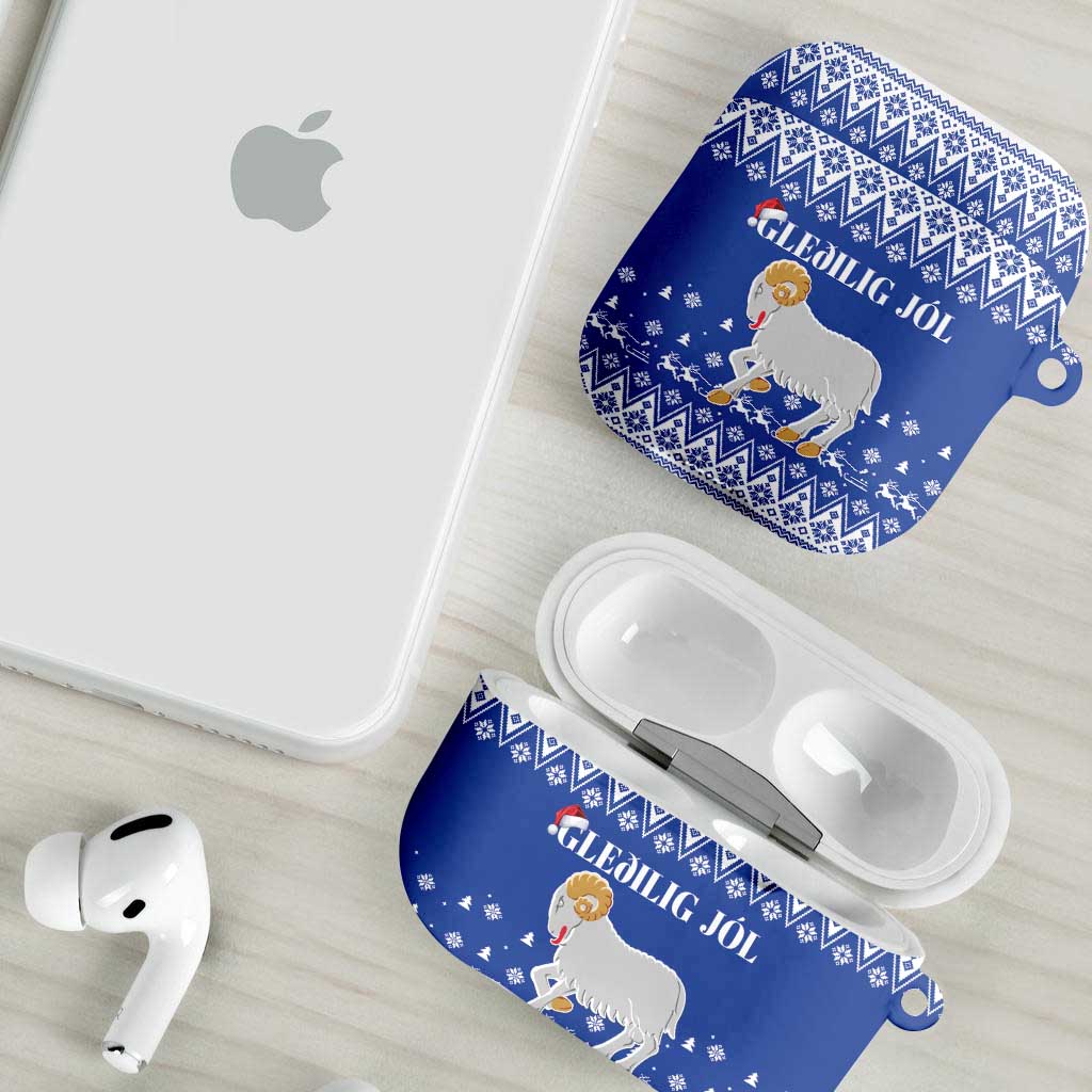 Faroe Islands Christmas AirPods Case Coat Of Arms Xmas Patterns - Wonder Print Shop