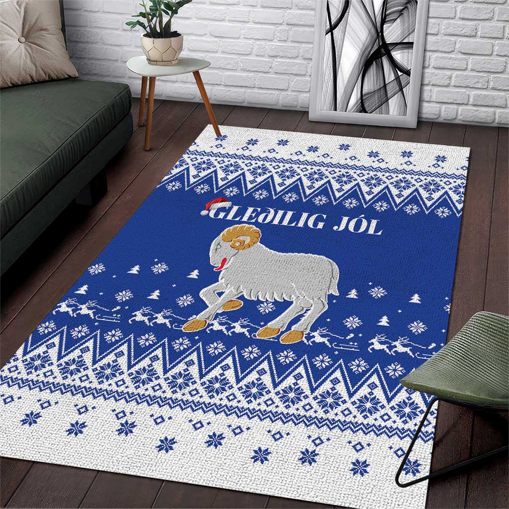 Faroe Islands Christmas Area Rug Coat Of Arms Xmas Patterns - Wonder Print Shop