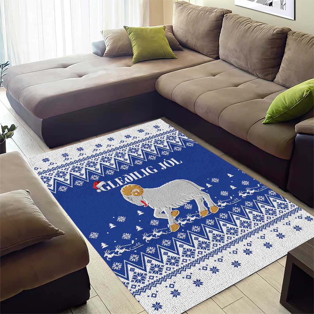 Faroe Islands Christmas Area Rug Coat Of Arms Xmas Patterns - Wonder Print Shop
