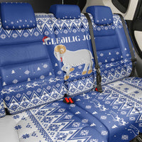 Faroe Islands Christmas Back Car Seat Cover Coat Of Arms Xmas Patterns - Wonder Print Shop