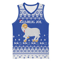 Faroe Islands Christmas Basketball Jersey Coat Of Arms Xmas Patterns - Wonder Print Shop