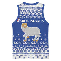 Faroe Islands Christmas Basketball Jersey Coat Of Arms Xmas Patterns - Wonder Print Shop
