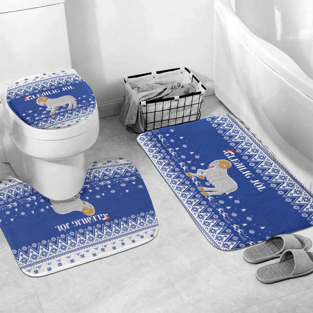 Faroe Islands Christmas Bathroom Set Coat Of Arms Xmas Patterns - Wonder Print Shop