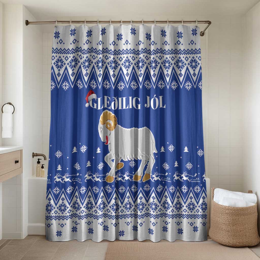 Faroe Islands Christmas Bathroom Set Coat Of Arms Xmas Patterns - Wonder Print Shop