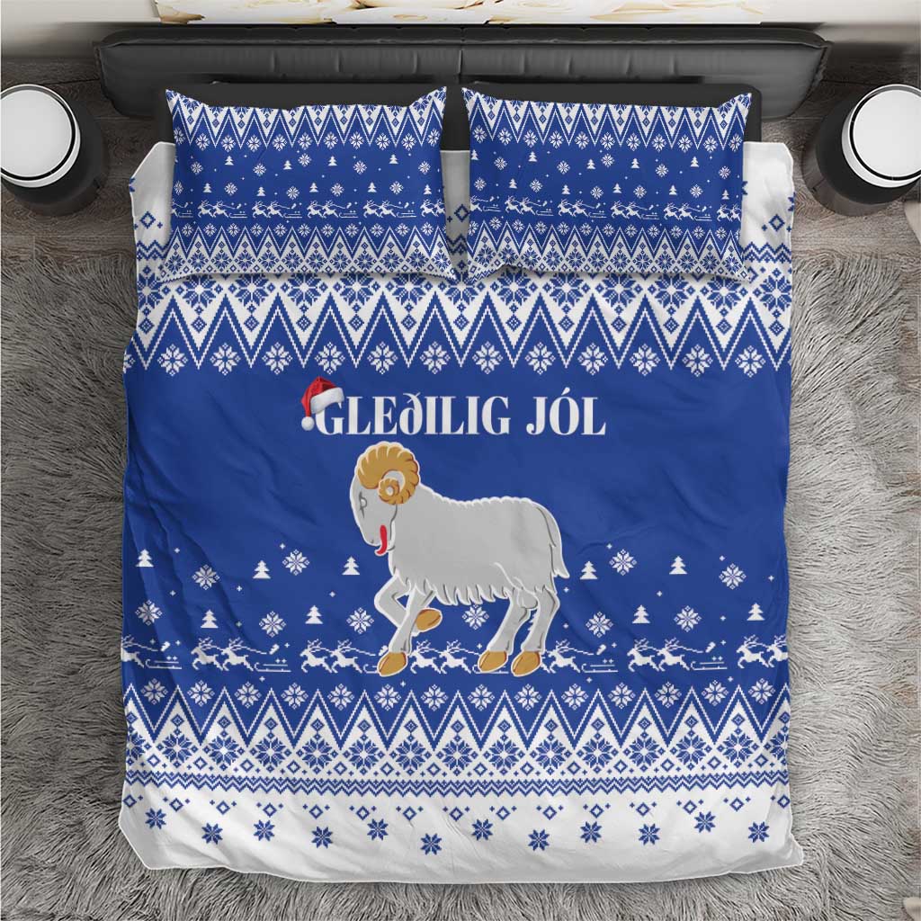 Faroe Islands Christmas Bedding Set Coat Of Arms Xmas Patterns - Wonder Print Shop
