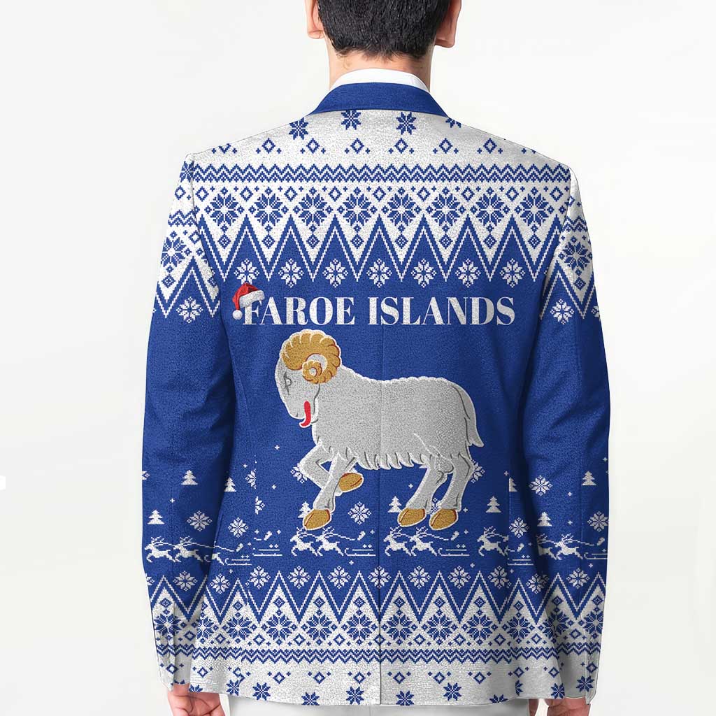 Faroe Islands Christmas Blazer Coat Of Arms Xmas Patterns - Wonder Print Shop