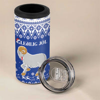 Faroe Islands Christmas 4 in 1 Can Cooler Tumbler Coat Of Arms Xmas Patterns - Wonder Print Shop