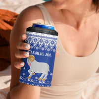 Faroe Islands Christmas 4 in 1 Can Cooler Tumbler Coat Of Arms Xmas Patterns - Wonder Print Shop
