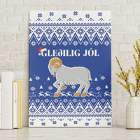 Faroe Islands Christmas Canvas Wall Art Coat Of Arms Xmas Patterns - Wonder Print Shop