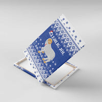 Faroe Islands Christmas Canvas Wall Art Coat Of Arms Xmas Patterns - Wonder Print Shop