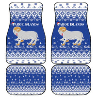 Faroe Islands Christmas Car Mats Coat Of Arms Xmas Patterns - Wonder Print Shop