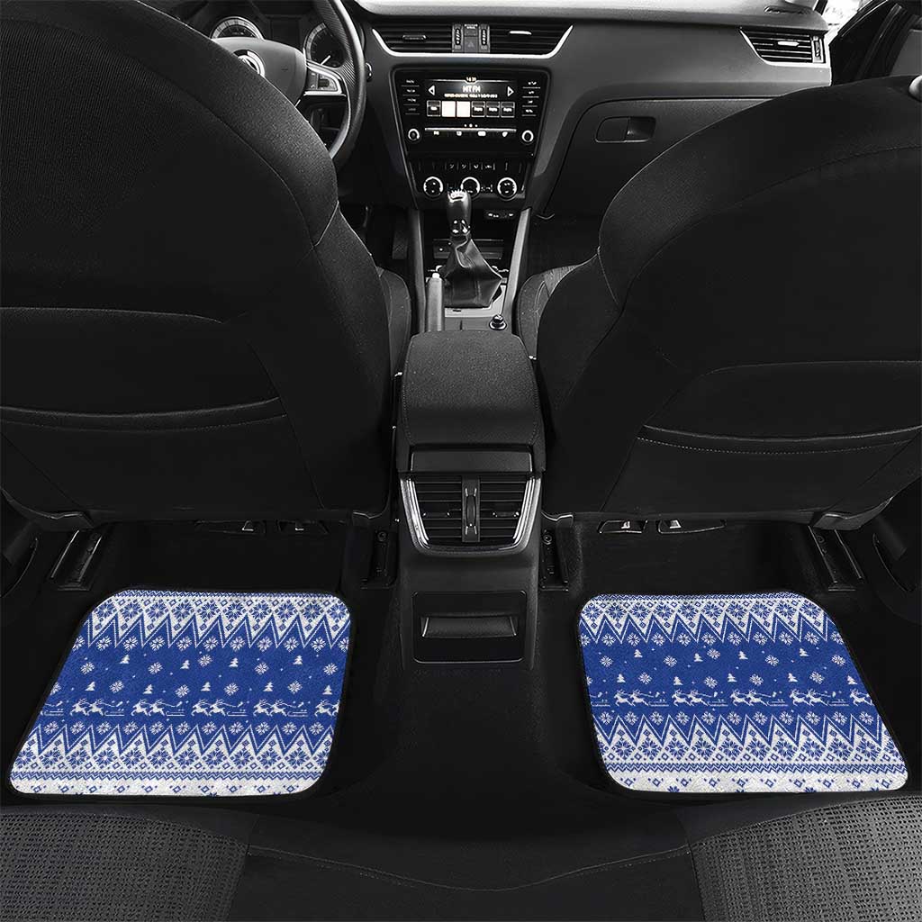 Faroe Islands Christmas Car Mats Coat Of Arms Xmas Patterns - Wonder Print Shop