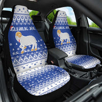 Faroe Islands Christmas Car Seat Cover Coat Of Arms Xmas Patterns - Wonder Print Shop