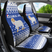 Faroe Islands Christmas Car Seat Cover Coat Of Arms Xmas Patterns - Wonder Print Shop