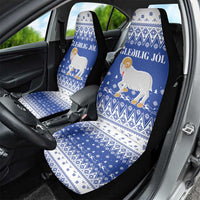 Faroe Islands Christmas Car Seat Cover Coat Of Arms Xmas Patterns - Wonder Print Shop