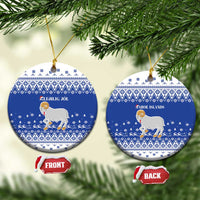 Faroe Islands Christmas Ceramic Ornament Coat Of Arms Xmas Patterns - Wonder Print Shop