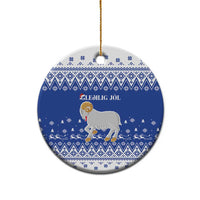 Faroe Islands Christmas Ceramic Ornament Coat Of Arms Xmas Patterns - Wonder Print Shop