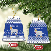 Faroe Islands Christmas Ceramic Ornament Coat Of Arms Xmas Patterns - Wonder Print Shop