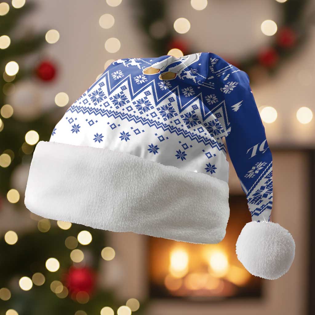 Faroe Islands Christmas Santa Hat Coat Of Arms Xmas Patterns - Wonder Print Shop