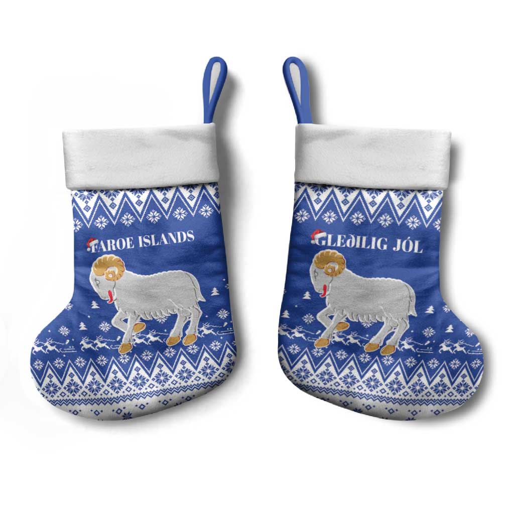 Faroe Islands Christmas Stocking Coat Of Arms Xmas Patterns - Wonder Print Shop