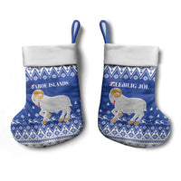 Faroe Islands Christmas Stocking Coat Of Arms Xmas Patterns - Wonder Print Shop